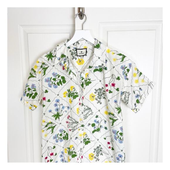 Tuckernuck Corsica Wildflower Floral Shirt Dress Short Sleeve Cotton Poplin Sz S - Picture 3 of 12